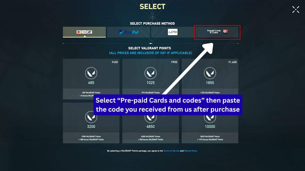 How to Redeem Valorant VP gift card